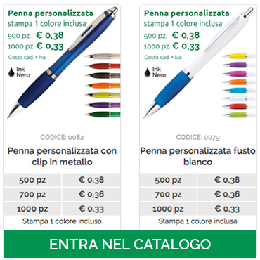 Penna personalizzata clip colorata 500 pezzi € 0,35